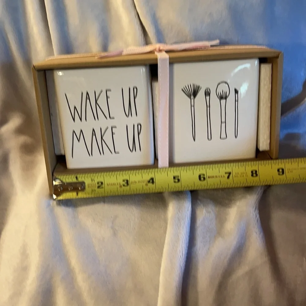 Rae Dunn “Wake Up/Make Up” Ceramic Holders